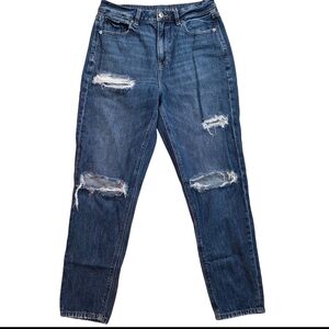 American Eagle Distressed Mom Jean Comfort Stretch Waistband Size 4